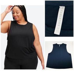 Fabletics Muscle Tank Lightweight Subtle Stripe Black